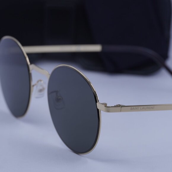 Saint Laurent SL250 SLIM 003 Round Sunglasses - Gold/Grey - Picture 8 of 11
